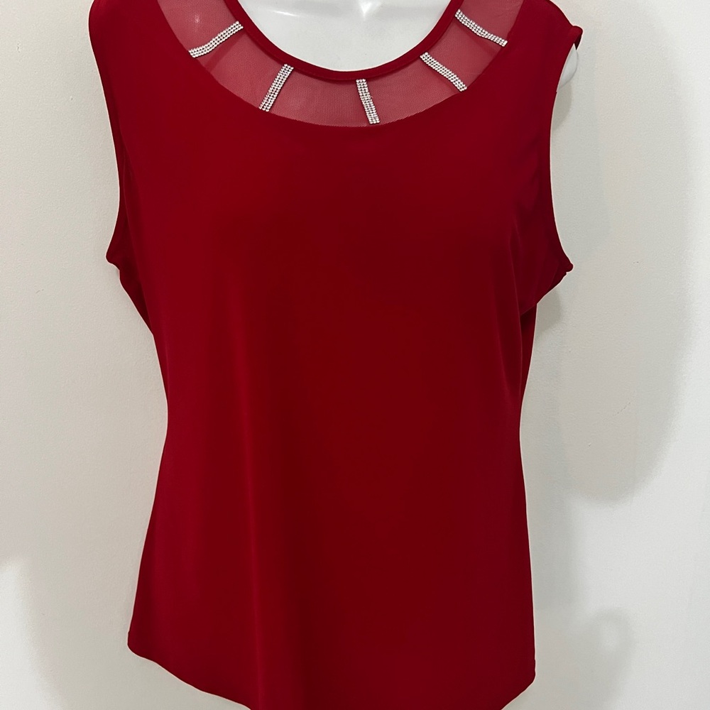 Scarlett Red Sleeveless Cutout Tank Top
